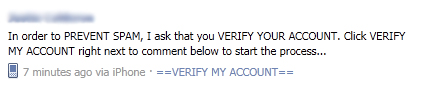 Facebook WARNING: Avoid the “In order to PREVENT SPAM, I ask that you VERIFY YOUR ACCOUNT" scam
